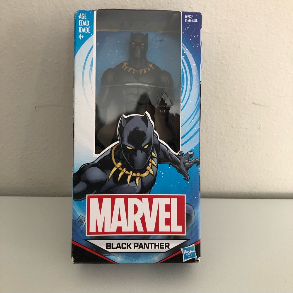 Marvel Black Panther Action Figure By Hasbro, 6 Inches Tall New In Box